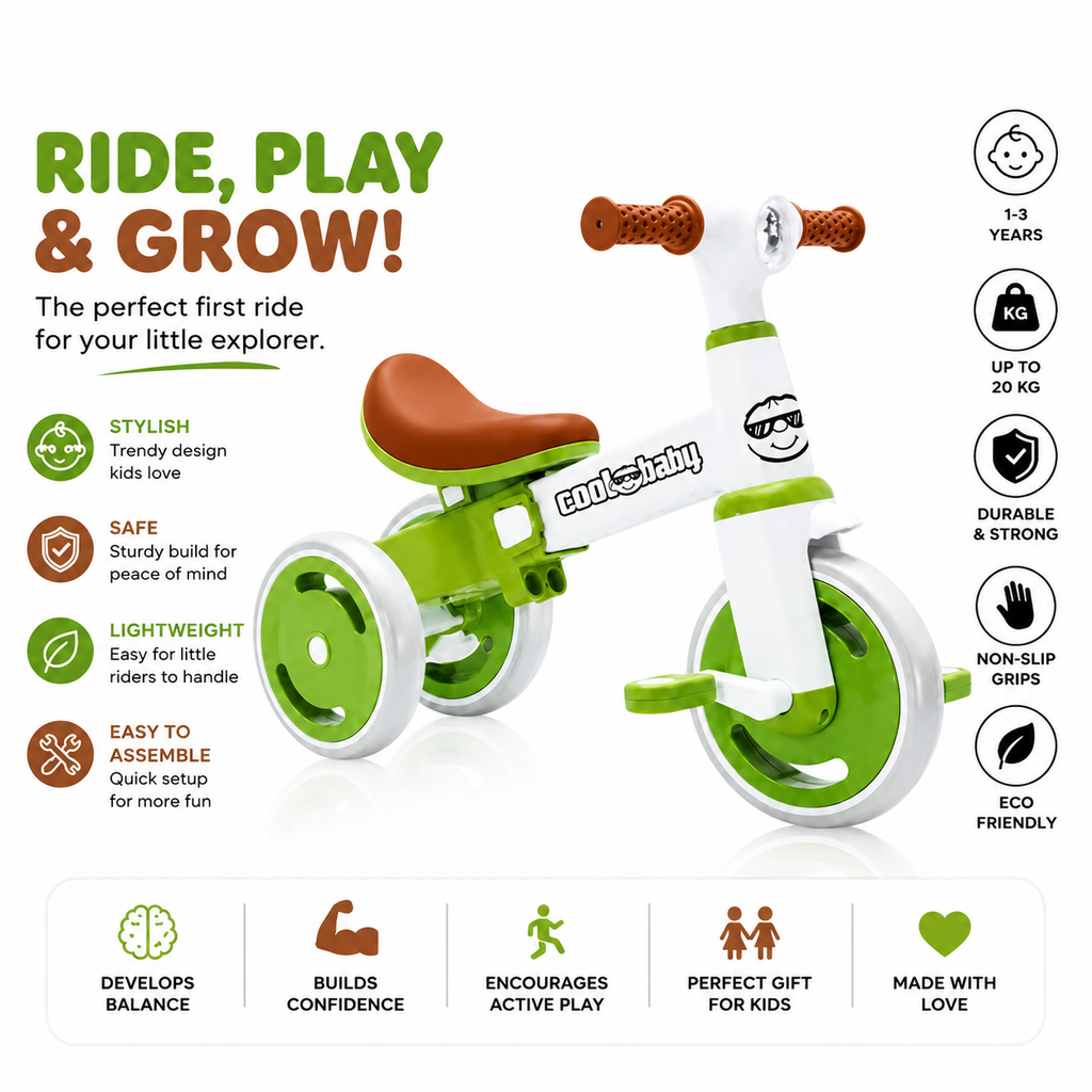 3-in-1 Kids Tricycle