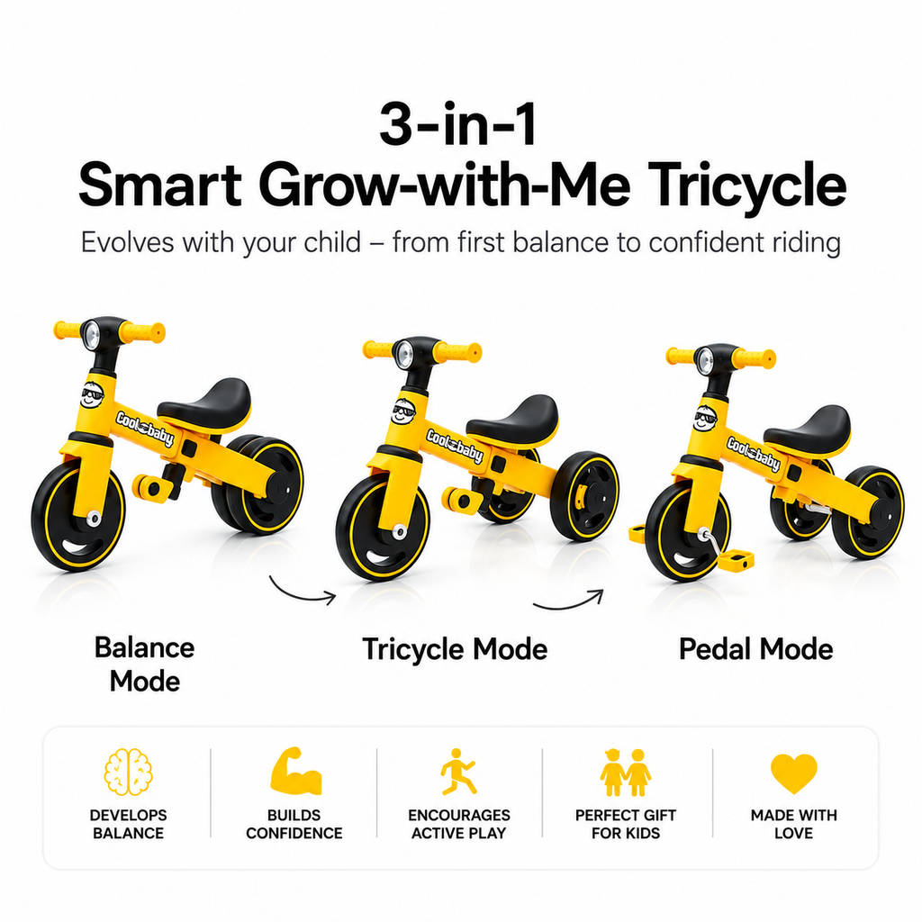 3-in-1 Kids Tricycle